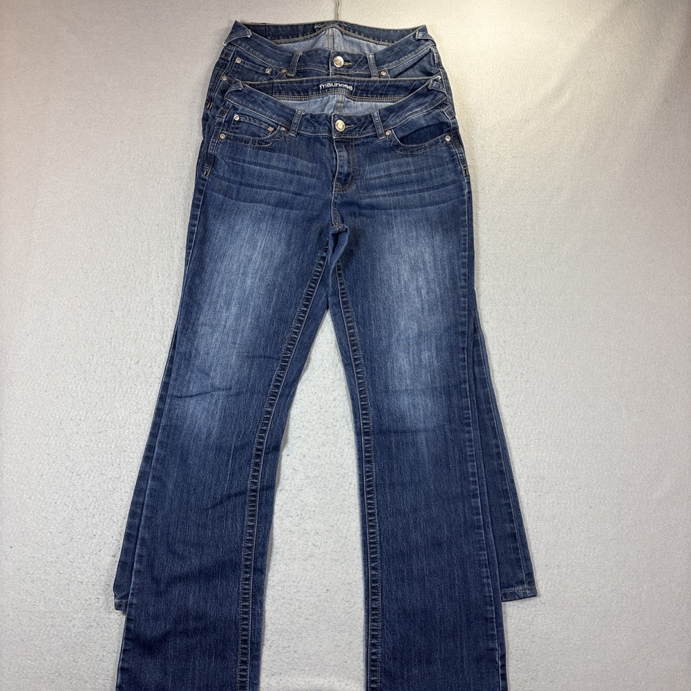 Maurices Women Jean Size 8 Long Medium Wash Straight Leg Stretch Lot of 2